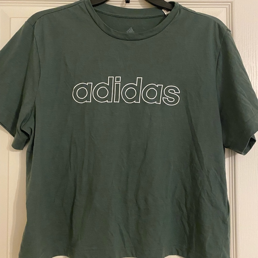 Green Adidas crop top